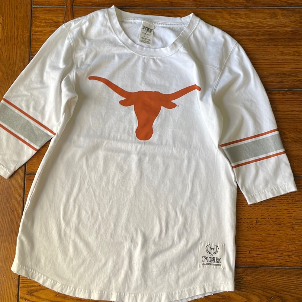 Pink Victoria’s Secret with 5th & Ocean women’s XS Texas longhorn jersey tee